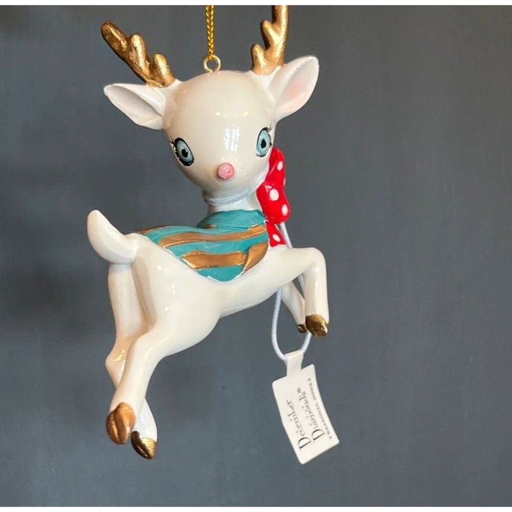 December Diamonds Retro Deer Ornament – New with Tag – 5”